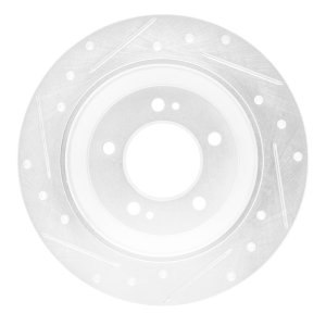 Hyundai Kona Brake Rotor (1) - Rear Right - R1 Concepts - Drilled & Slotted - Silver - `14-`23